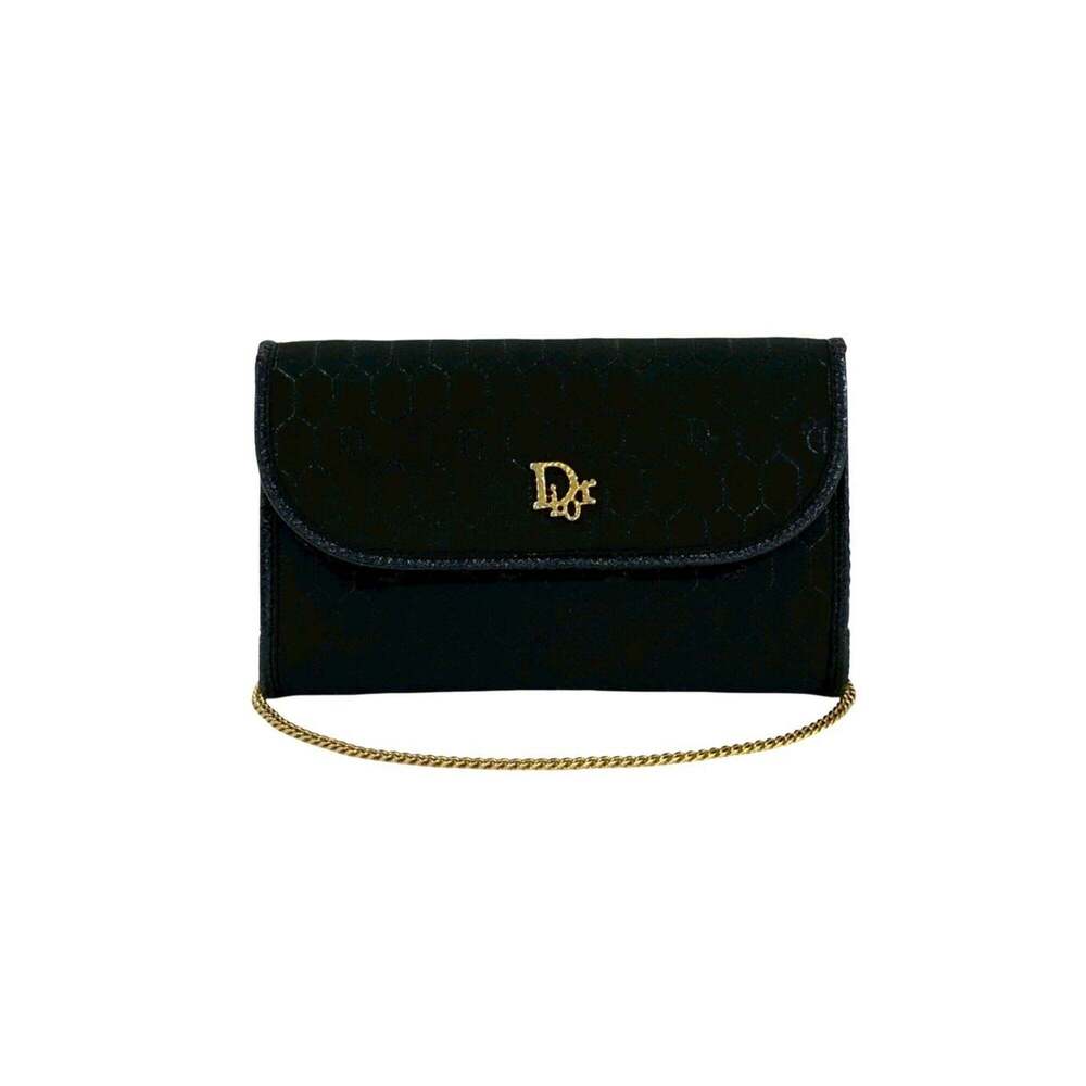 CHRISTIAN DIOR Vintage Black Leather Shoulder Bag